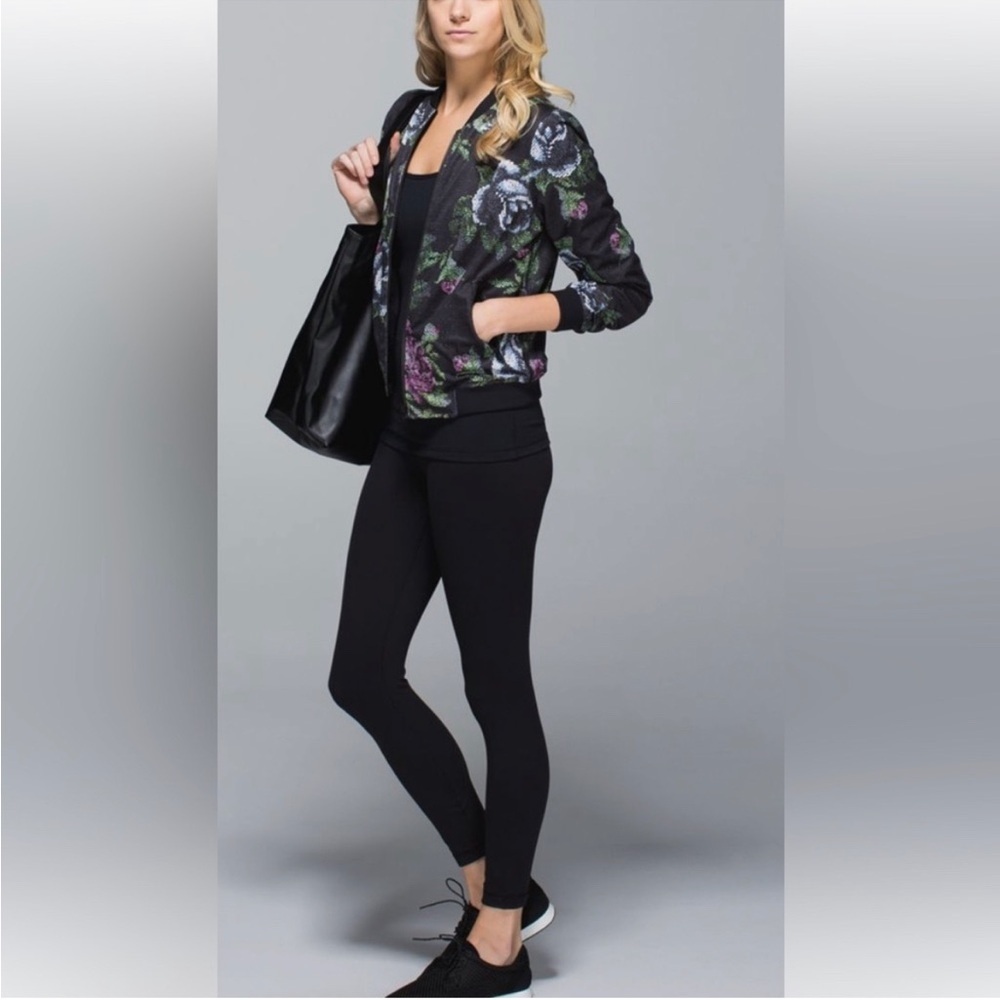 lululemon REVERSIBLE Black Floral Bomber Jacket